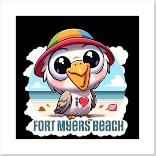 Pelican Love Fort Myers Beach Posters and Art